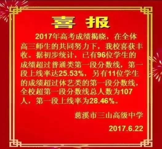 2017宁波各高中高考成绩通报汇总!效实累计一段率92.9%,镇中的小黑板说……