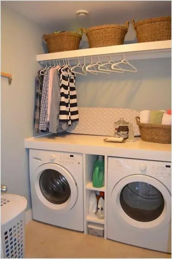 家里做个洗衣房，把收纳发挥到了极致，还可以不用晾衣服！