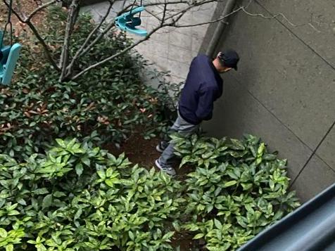 镇海青枫雅苑,一群中老年人车棚打牌。随地大小便