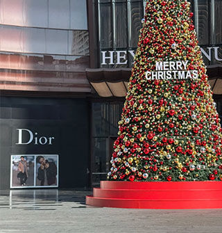 宁波商圈圣诞树“神仙打架”