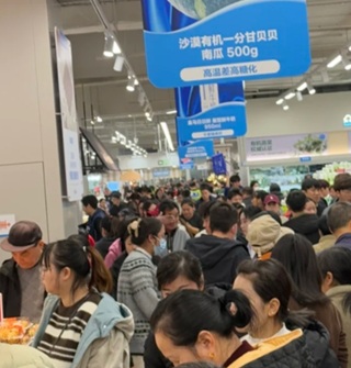 余姚盒马开业，人山人海，太挤了