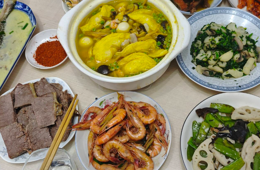 老婆烧的年夜饭真顶